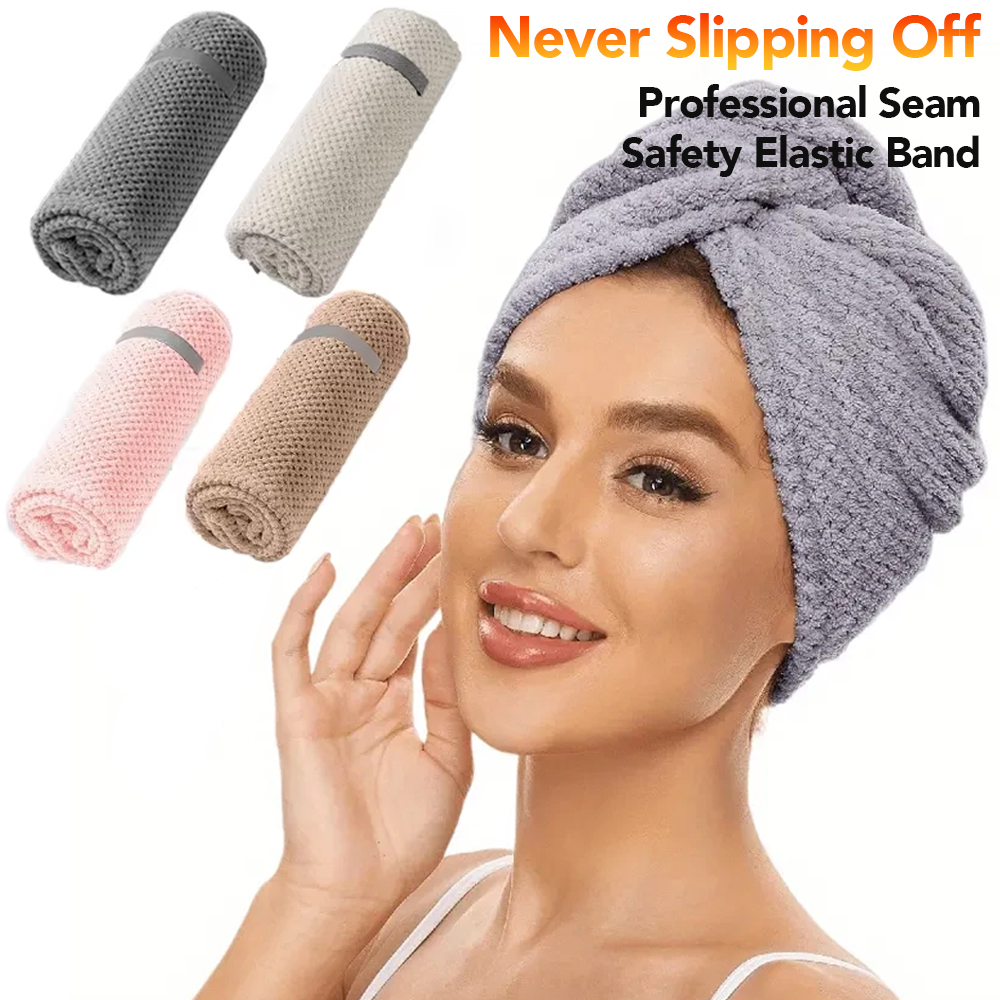 Hair Turban Towel - Handuk Rambut Mikrofiber Ekstra Besar, Cepat