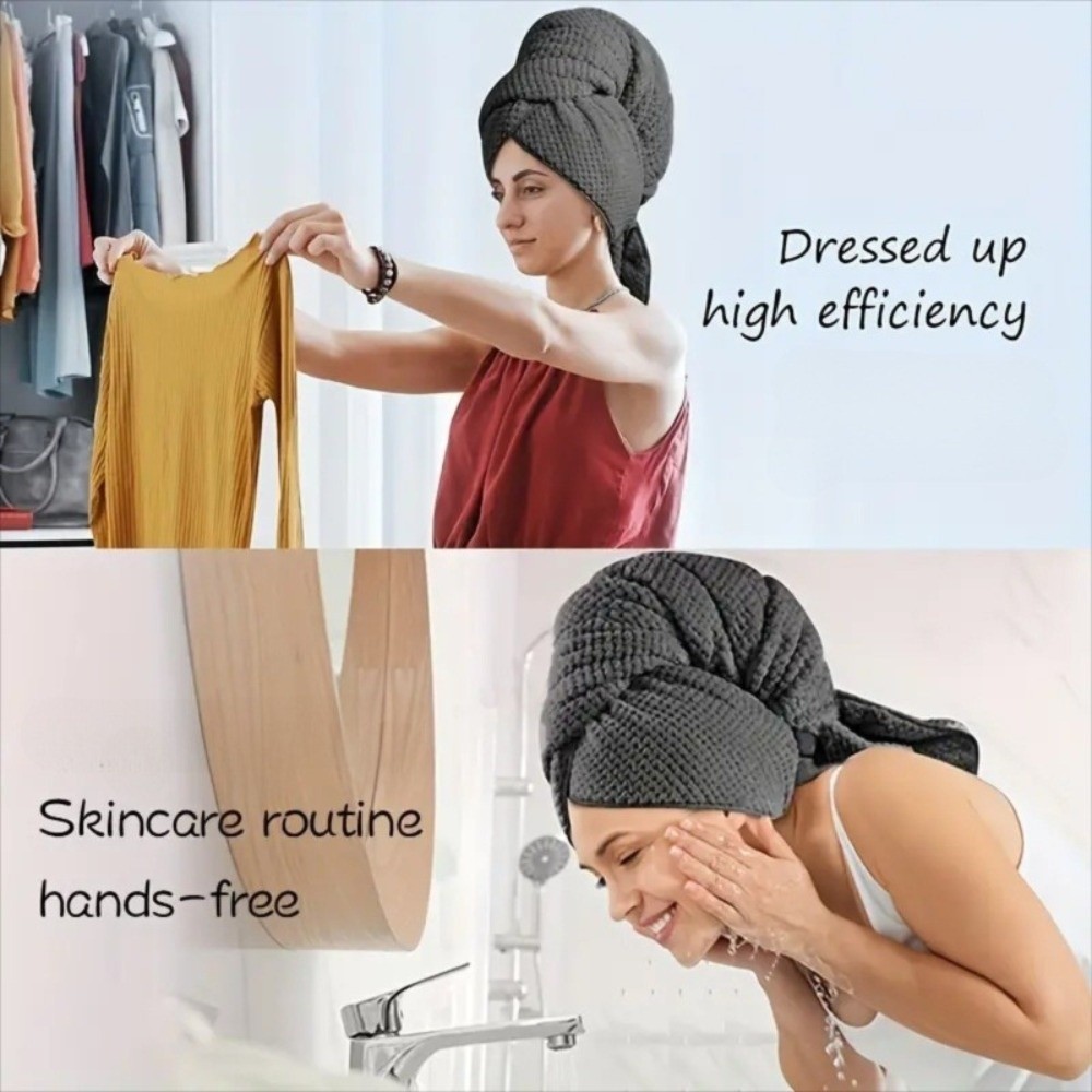 Hair Turban Towel - Handuk Rambut Mikrofiber Ultra Serap Lembut