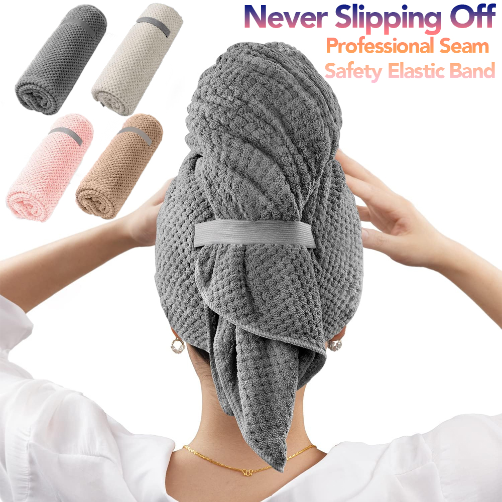 Hair Turban Towel - Handuk Rambut Microfiber Bungkus Ekstra Besar