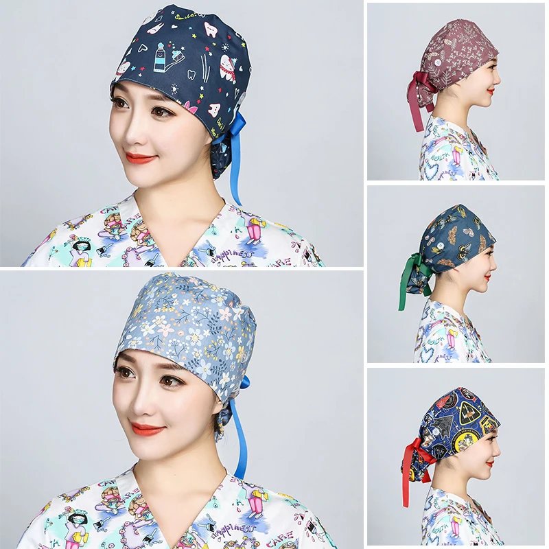 Hair Care Hospital - Topi Bedah Cetak Katun Scrub Dengan
