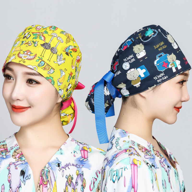 Topi bedah motif katun Scrub d - Hair Care Hospital ulasan dan harga