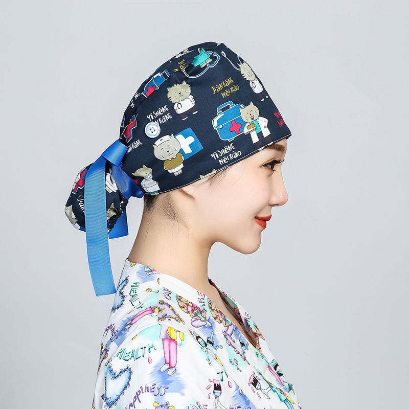 Topi Bedah Cetak Katun Scrub D - Hair Care Hospital ulasan dan harga