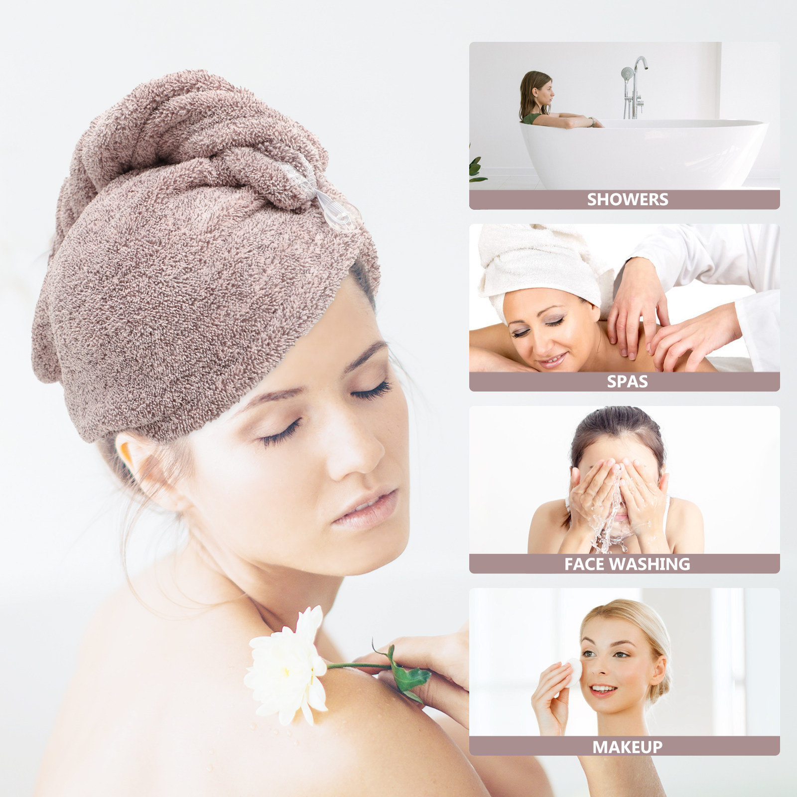 2 Buah Topi Pengering Rambut B - Hair Turban Towel ulasan dan harga