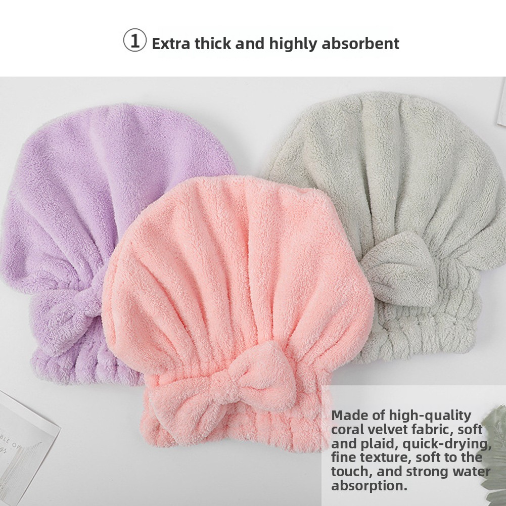 Bow-Knot Shower Cap Super Abso - Hair Care Long Hair ulasan dan harga